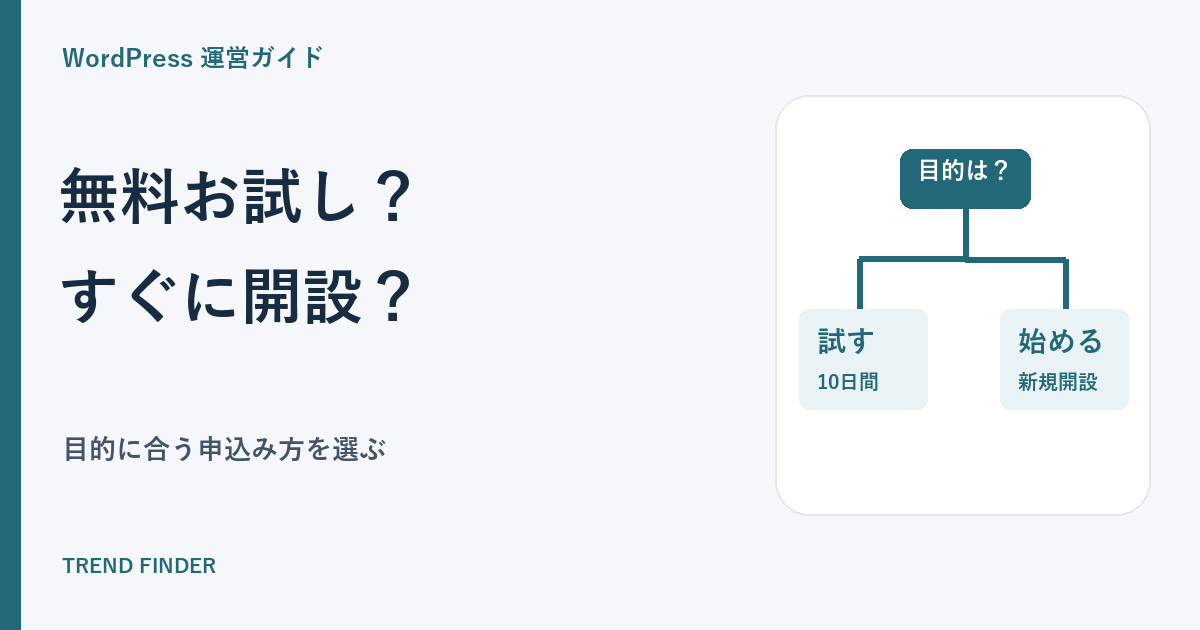 エックスサーバーの無料お試しとクイックスタート、どちらを選ぶ？新規開設・移行で違う申込み方