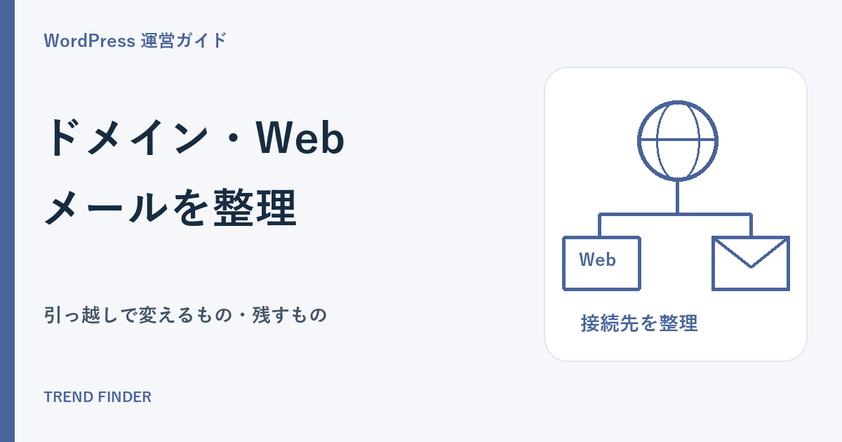 サーバー移行でドメイン移管は必要?URLとメールを変えずに引っ越すための整理 サーバー移行でドメイン移管は必要?URLとメールを変えずに引っ越すための整理