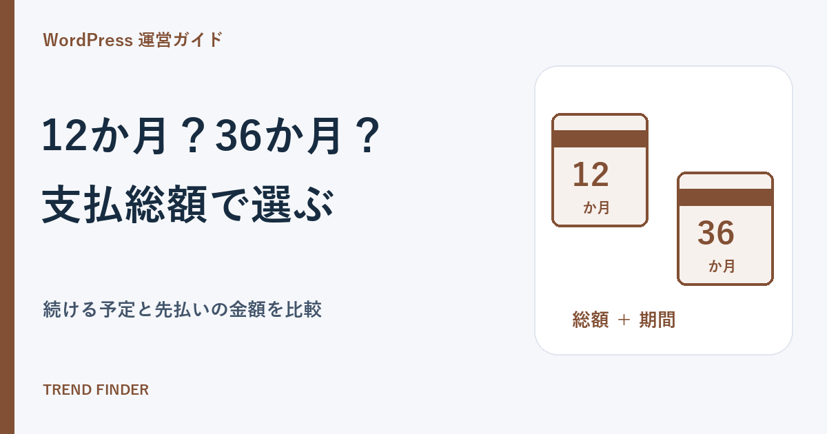 エックスサーバーは12か月と36か月、どちらが得？支払総額と続ける期間で選ぶ