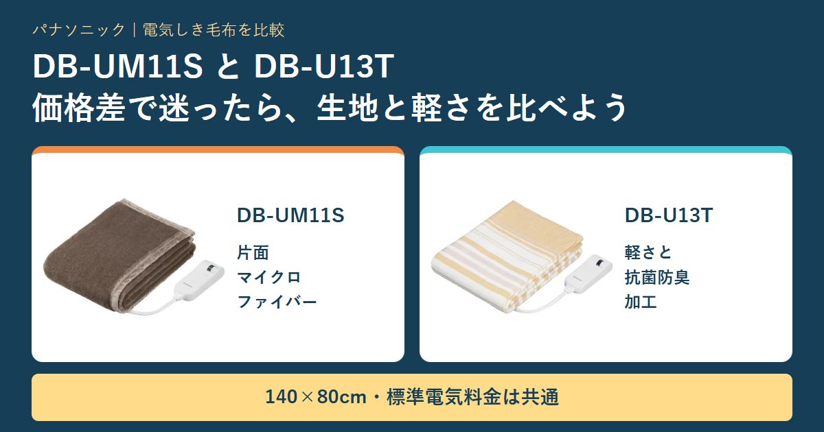DB-UM11SとDB-U13Tの違いは?電気代が同じ2台を、生地と価格差で選ぶ DB-UM11SとDB-U13Tの違いは?電気代が同じ2台を、生地と価格差で選ぶ